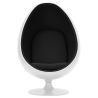 Buy Armchair Ele Chair - White Exterior - Fabric Black 13192 - in the UK