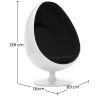 Buy Armchair Ele Chair - White Exterior - Faux Leather Black 13193 home delivery
