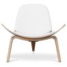 Buy Design Armchair - Scandinavian Armchair - Upholstered in Leather - Luna White 16776 - in the UK