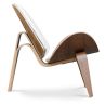 Buy Design Armchair - Scandinavian Armchair - Upholstered in Leather - Luna White 16776 in the United Kingdom