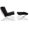Buy City Armchair with Matching Ottoman - Faux Leather Black 13183 in the United Kingdom