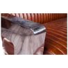 Buy Design Sofa Churchill Lounge - 2 places - Premium Leather & Stainless Steel Vintage brown 48369 with a guarantee