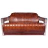 Buy Design Sofa Churchill Lounge - 2 places - Premium Leather & Stainless Steel Vintage brown 48369 - in the UK