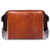 Buy Design Sofa Churchill Lounge - 2 places - Premium Leather & Stainless Steel Vintage brown 48369 home delivery