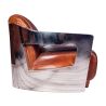 Buy Design Sofa Churchill Lounge - 2 places - Premium Leather & Stainless Steel Vintage brown 48369 at MyFaktory