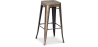 Buy Industrial Design Bar Stool - Wood & Steel - 76cm - Metalix Industriel 54406 - in the UK