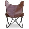 Buy Butterfly chair - brown leather - Cuik Chocolate 58895 - in the UK