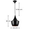 Buy Fat Shade Pendant Lamp - Aluminium Black 22726 - in the UK