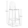 Buy Bar stool with backrest Victoire - 75cm - Design Transparent Transparent 58924 in the United Kingdom
