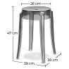 Buy Stool  Victoire - 47cm - Design Transparent Light grey 29572 home delivery