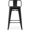 Buy Bar Stool with Backrest Industrial Design - 60cm - Metalix Black 58409 - prices