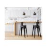 Buy Bar Stool with Backrest Industrial Design - 60cm - Metalix Black 58409 - in the UK