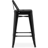 Buy Bar Stool with Backrest Industrial Design - 60cm - Metalix Black 58409 in the United Kingdom
