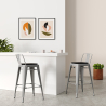 Buy Bar Stool with Backrest Industrial Design - 60cm - Metalix Black 58409 - in the UK