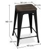 Buy Bar Stool - Industrial Design - Wood & Steel - 60cm -Metalix Green 58354 with a guarantee