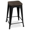 Buy Bar Stool - Industrial Design - Wood & Steel - 60cm -Metalix Green 58354 in the United Kingdom