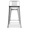 Buy Industrial Design Bar Stool with Backrest - Wood & Steel - 60 cm - Metalix Pastel orange 59117 - in the UK