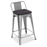 Buy Industrial Design Bar Stool with Backrest - Wood & Steel - 60 cm - Metalix Pastel orange 59117 in the United Kingdom