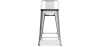 Buy Industrial Design Bar Stool with Backrest - Wood & Steel - 60 cm - Metalix Pastel orange 59117 - in the UK
