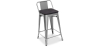 Buy Industrial Design Bar Stool with Backrest - Wood & Steel - 60 cm - Metalix Pastel orange 59117 in the United Kingdom