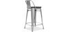 Buy Industrial Design Bar Stool with Backrest - Wood & Steel - 60 cm - Metalix Pastel orange 59117 home delivery