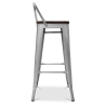 Buy Bistrot Metalix stool Wooden and small backrest - 76 cm Pastel orange 59118 home delivery