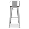 Buy Bistrot Metalix stool Wooden and small backrest - 76 cm Pastel orange 59118 with a guarantee