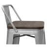 Buy Bistrot Metalix stool Wooden and small backrest - 76 cm Pastel orange 59118 - in the UK