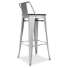 Buy Bistrot Metalix stool Wooden and small backrest - 76 cm Pastel orange 59118 at MyFaktory
