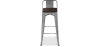 Buy Bistrot Metalix stool Wooden and small backrest - 76 cm Pastel orange 59118 - prices