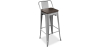 Buy Bistrot Metalix stool Wooden and small backrest - 76 cm Pastel orange 59118 in the United Kingdom