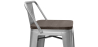 Buy Bistrot Metalix stool Wooden and small backrest - 76 cm Pastel orange 59118 - prices