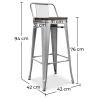 Buy Bistrot Metalix stool Wooden and small backrest - 76 cm Pastel orange 59118 in the United Kingdom