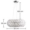 Buy Crystal Pendant Lamp 50cm  Transparent 53529 - in the UK
