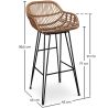 Buy Synthetic wicker bar stool - Magony Dark Brown 59256 - prices
