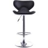 Buy Swivel Chromed Metal Curved Back Bar Stool - Height Adjustable Black 49743 - in the UK