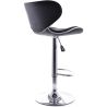 Buy Swivel Chromed Metal Curved Back Bar Stool - Height Adjustable Black 49743 in the United Kingdom