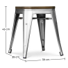 Buy Bistrot Metalix Stool wooden - Metal - 45 cm Pastel yellow 58350 - prices