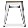 Buy Bistrot Metalix Stool wooden - Metal - 45 cm Pastel yellow 58350 - in the UK