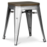 Buy Bistrot Metalix Stool wooden - Metal - 45 cm Pastel yellow 58350 in the United Kingdom