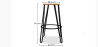 Buy Hairpin Stool - 74cm - Light wood and metal Black 59487 with a guarantee