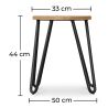 Buy Hairpin Stool - 44cm - Light wood and metal Light grey 59488 at MyFaktory