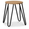 Buy Hairpin Stool - 44cm - Light wood and metal Light grey 59488 in the United Kingdom