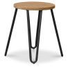 Buy Hairpin Stool - 44cm - Light wood and metal Light grey 59488 with a guarantee