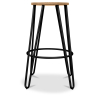 Buy Hairpin Bar Stool 66cm - Lighrt wood and metal Black 59500 - prices