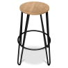 Buy Hairpin Bar Stool 66cm - Lighrt wood and metal Black 59500 at MyFaktory