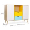 Buy Wooden Sideboard - Multicolor Design - Scandinavian Style -Graep Multicolour 59651 with a guarantee