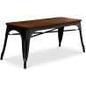 Buy Bistrot Metalix Bench Industrial Style - Dark Wood Black 58436 in the United Kingdom