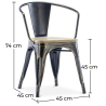 Buy Bistrot Metalix Chair with Armrest - Metal and Light Wood Red 59711 - in the UK