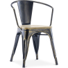 Buy Bistrot Metalix Chair with Armrest - Metal and Light Wood Red 59711 - in the UK